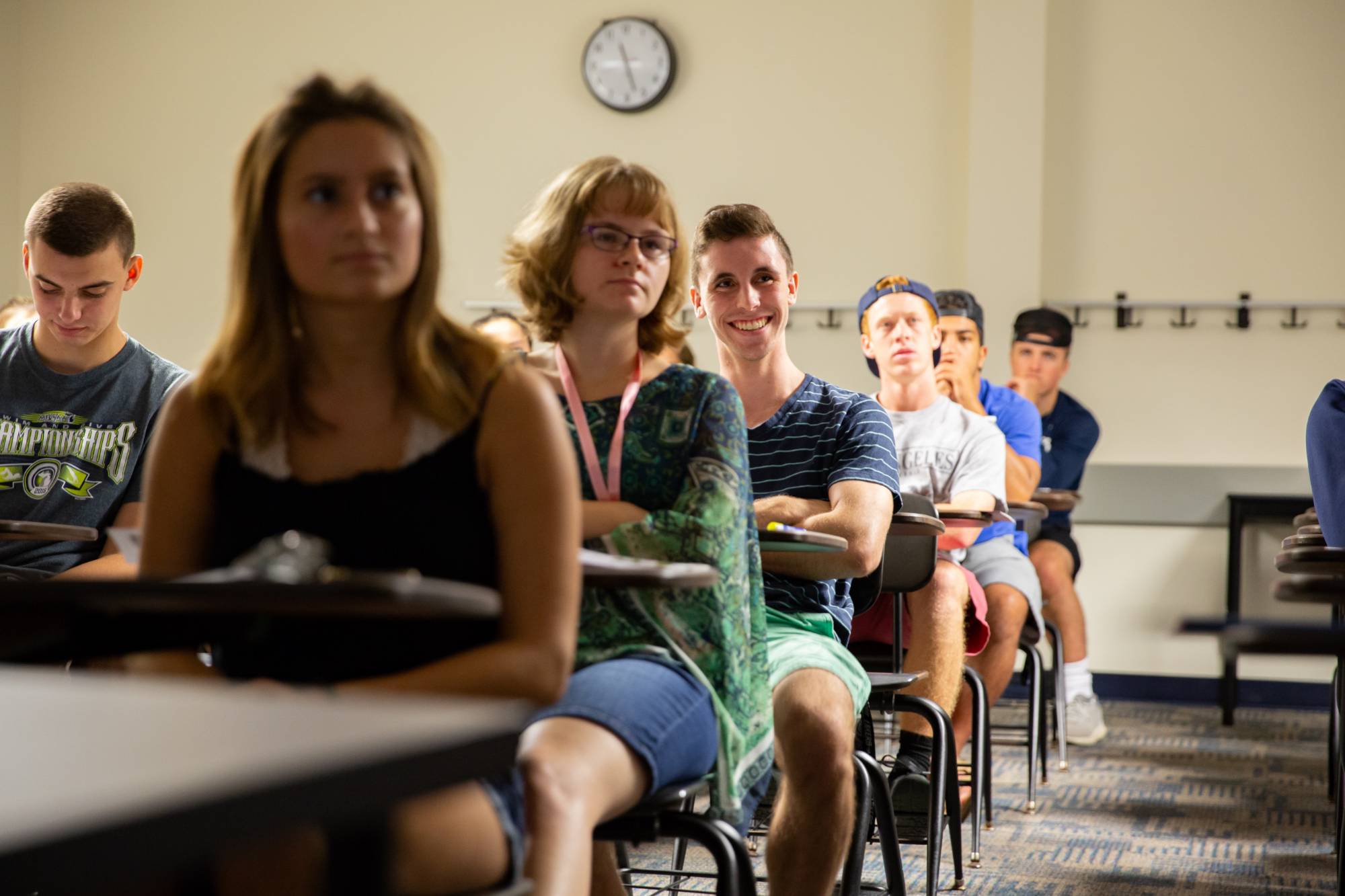 GVSU students listening in a classroom